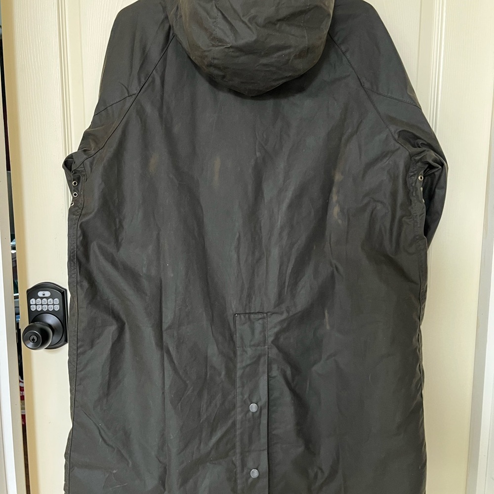 Barbour Solway Wax Jacket Trench Coat Olive MWX24810L71 $710 Medium CN462 - Picture 10 of 16